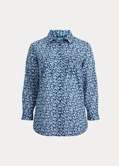 Women's Ralph Lauren Printed Cotton Shirts | 710648HQM